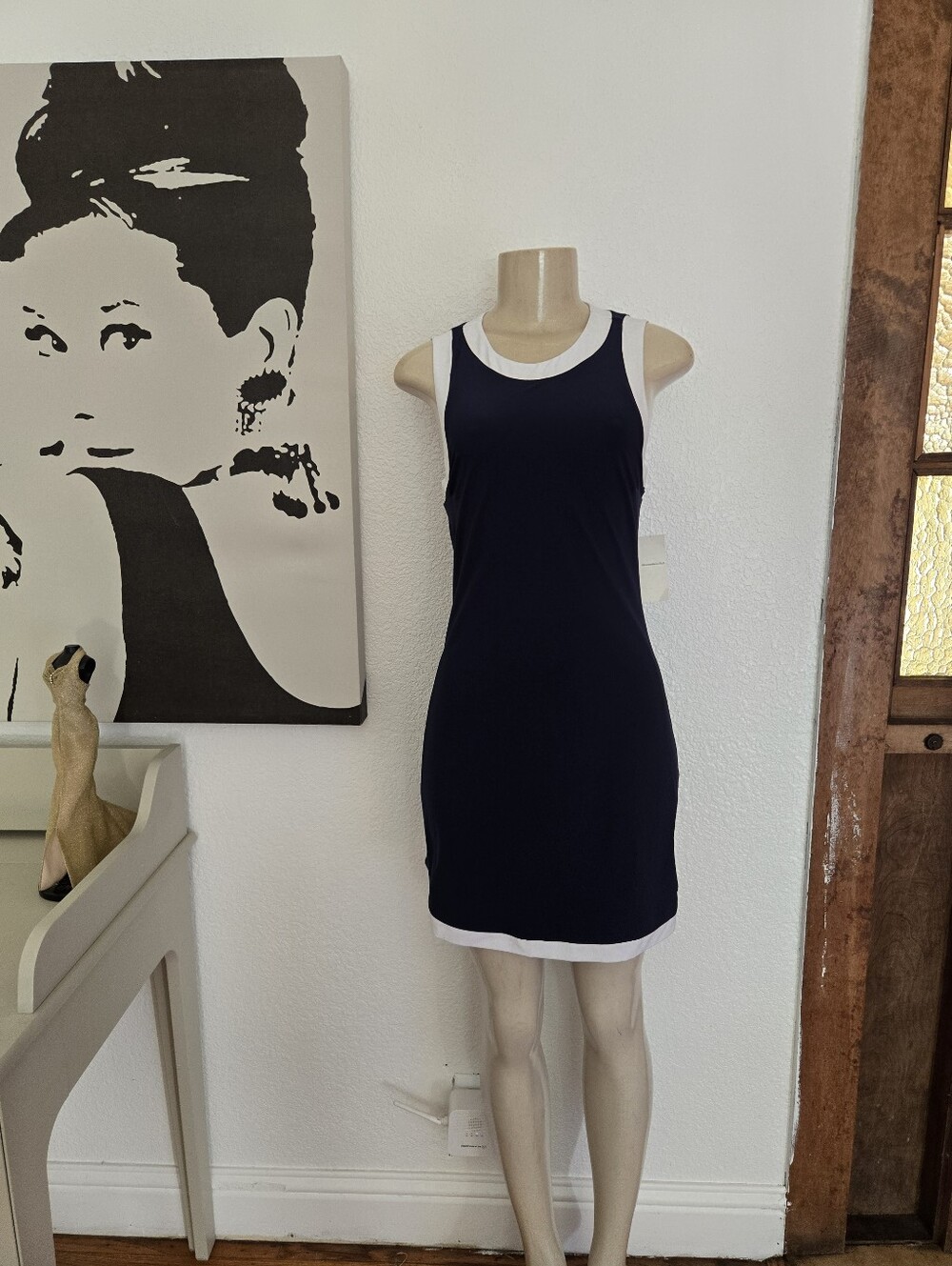 NWT Classic Navy Sleeveless Tank Skort Dress with White Trim Size XST